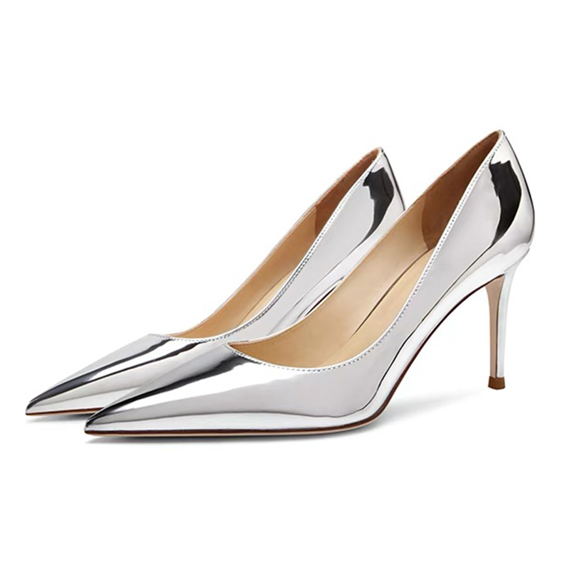 Good Quality (Non-Leather) Women's Fashion Heels Shiny Sandals Shoes Gift for Women