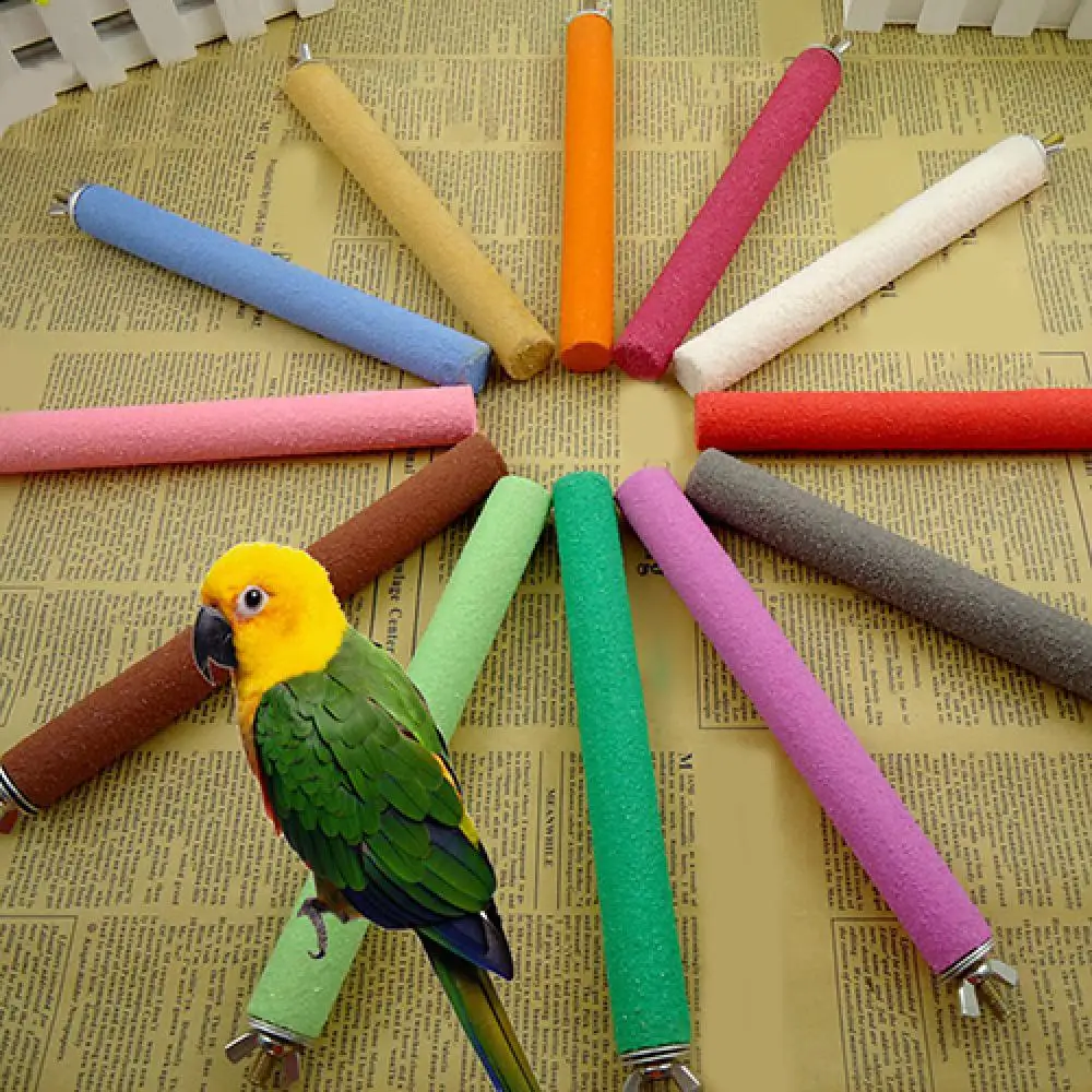 Bird Toy Wood Toy Parrot Cage Rough Surface Paw Grinding Perch Stand Stick Platform Bird Toy smile