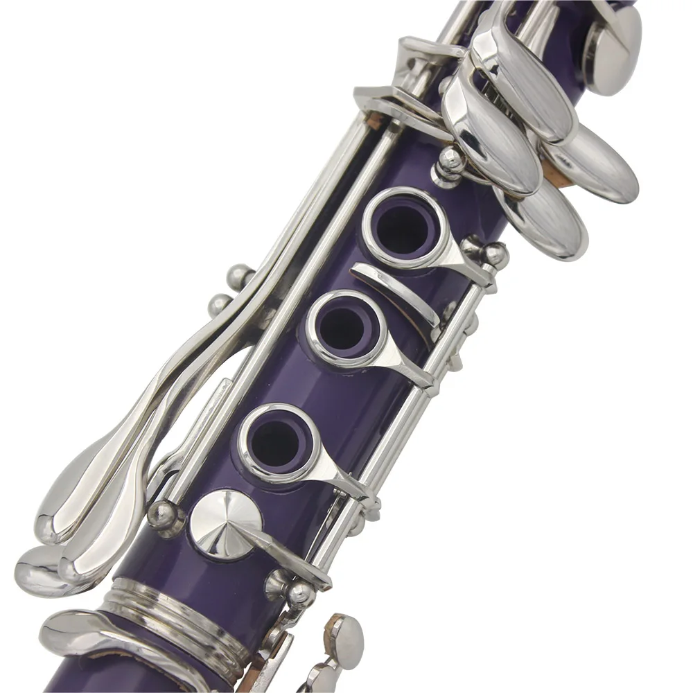 SLADE Purple Clarinet 17 Keys Bb B Flat Tone Professional Woodwind Instrument Bakelite Clarinet With Box Musical Instrument Part