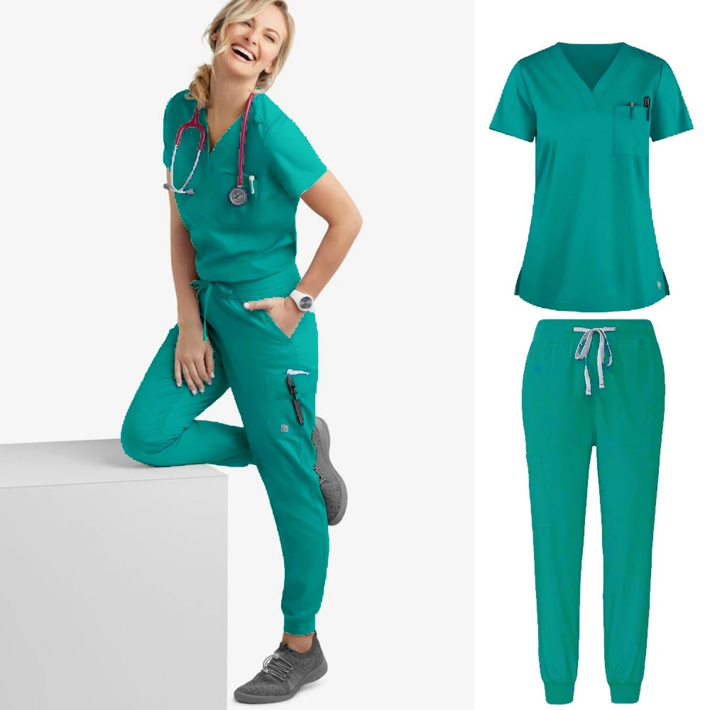 Woman Scrubs Uniforms Multicolour SPA Beauty Uniform Dentist Veterinary Working Clothes Unisex Pharmacy Clinic Scrub Set 2