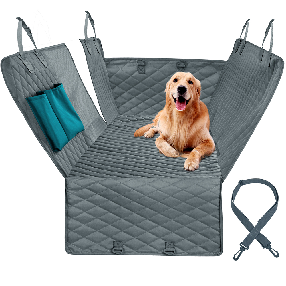 Dropshipping Gray Mesh Waterproof Dog Travel Car Hammock Non Slip Durable Soft Pet Back Seat Cover For Cars