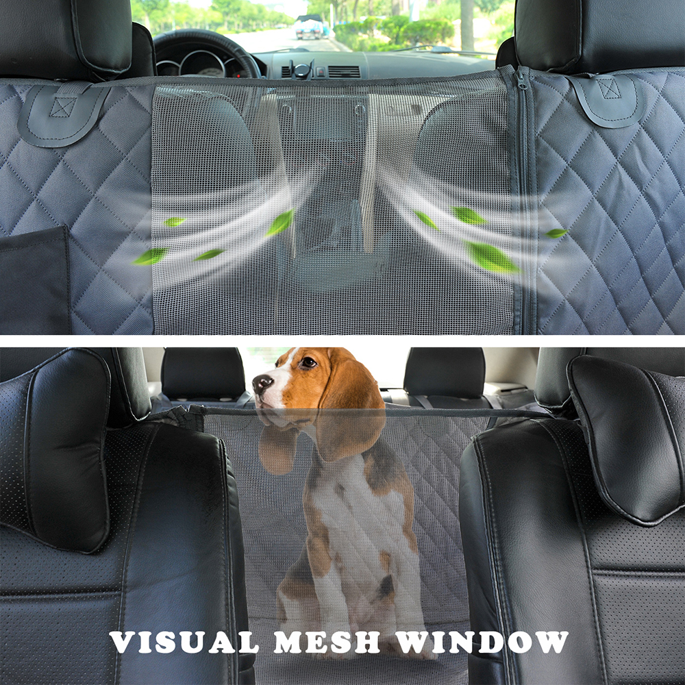 Dropshipping Gray Mesh Waterproof Dog Travel Car Hammock Non Slip Durable Soft Pet Back Seat Cover For Cars
