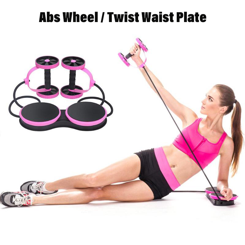 hot sale Indoor Multifunctional Abdominal Muscle Trainer Twist Waist Arm Power Gym Equipment Portable Home Gym Exercise Abs Wheel Roller