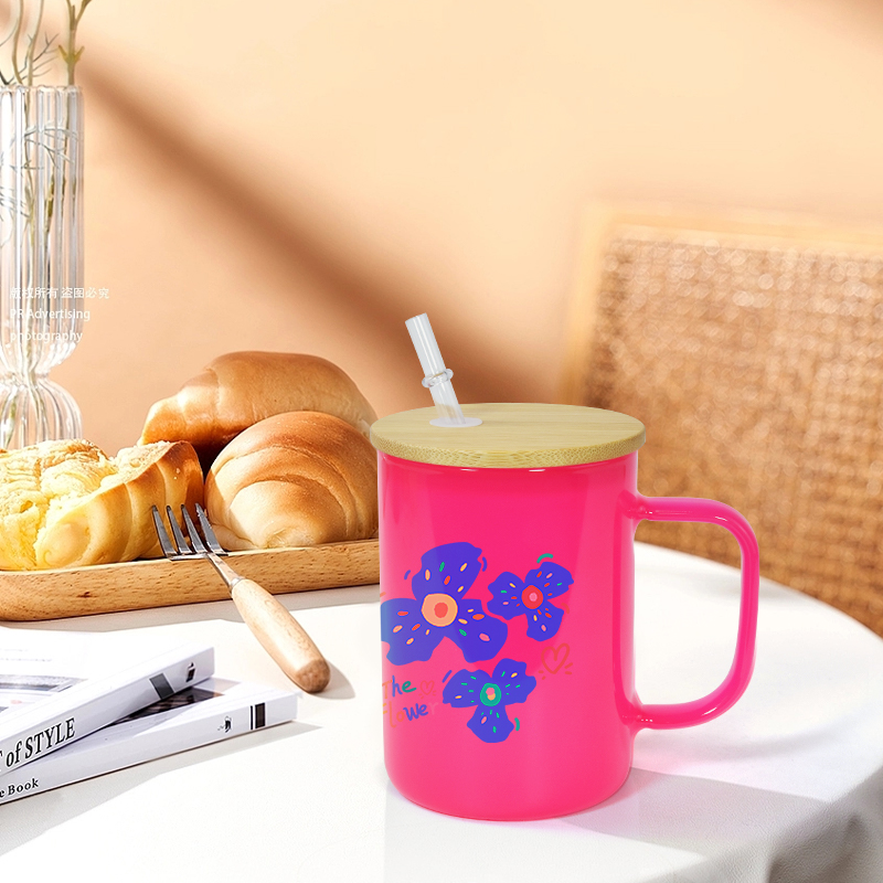 17oz sublimation jelly glass tumblers with bamboo lid glass mason jar cola beer food cans white A27