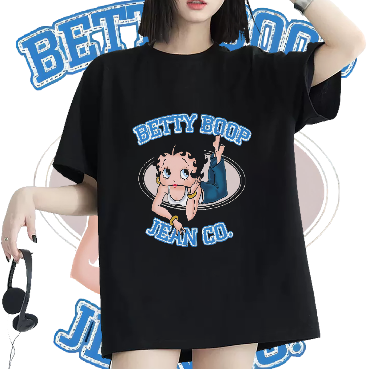 New Women T Shirts Cotton O Neck Short Sleeves Black Oversized Tee Shirt Street Woman Tshirt
