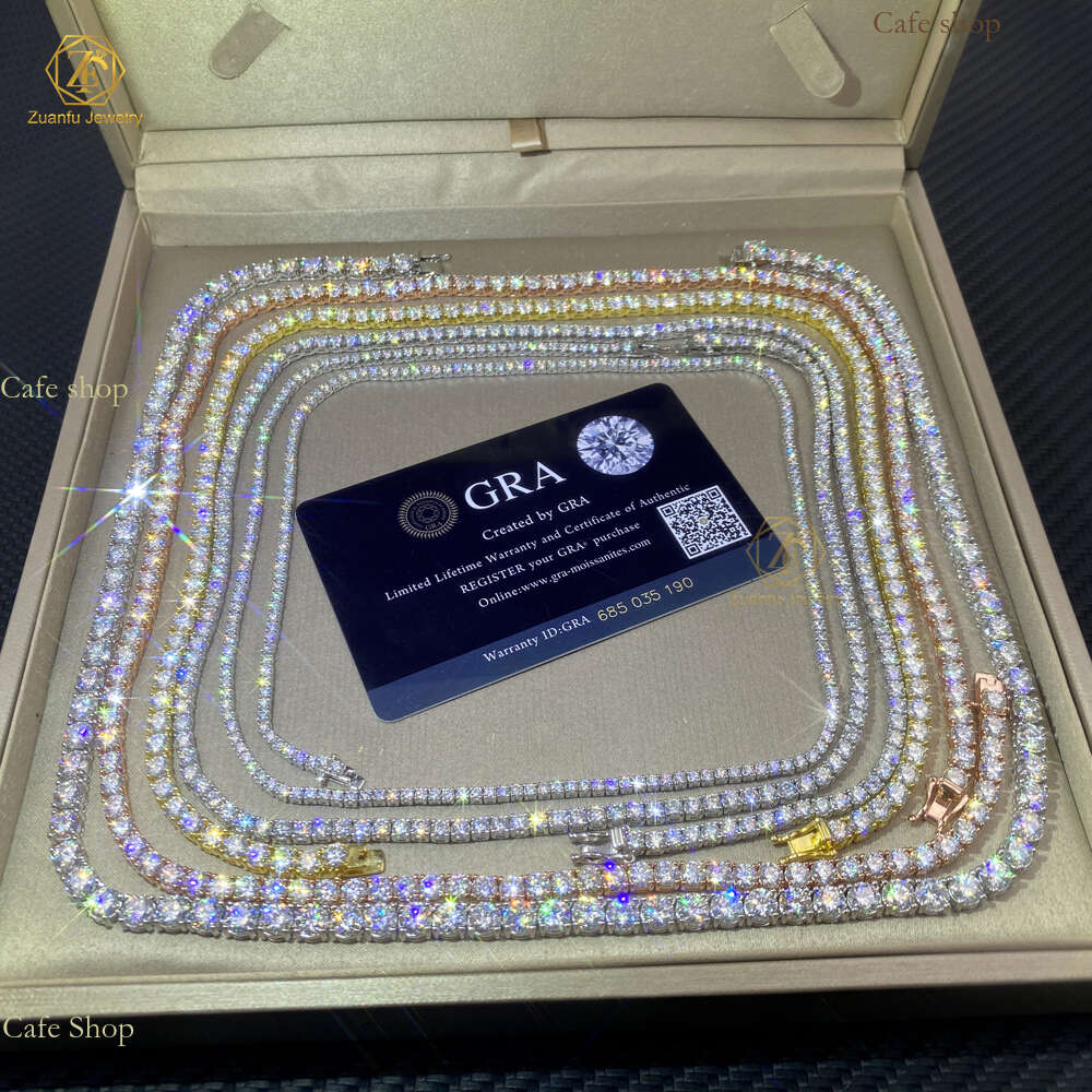 2mm 3mm 4mm 5mm 6.5mm High Quality Necklace Bracelet Tennis Chain Custom VVS1 Sparkg Moissanite with Sterg Sier