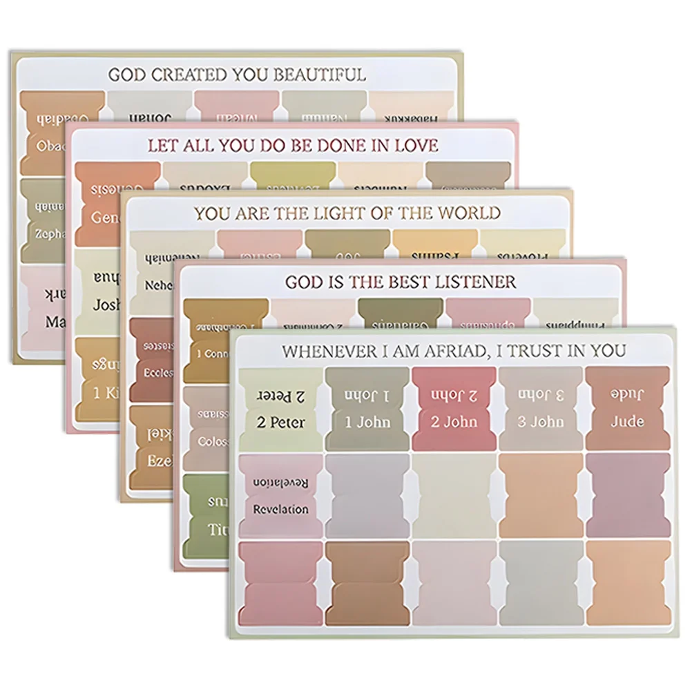 5 Sheets Bible Tabs Large Print Laminated Bible Tabs Easy Read Bible Book Tabs Study Bible Index Tabs Old New Testament