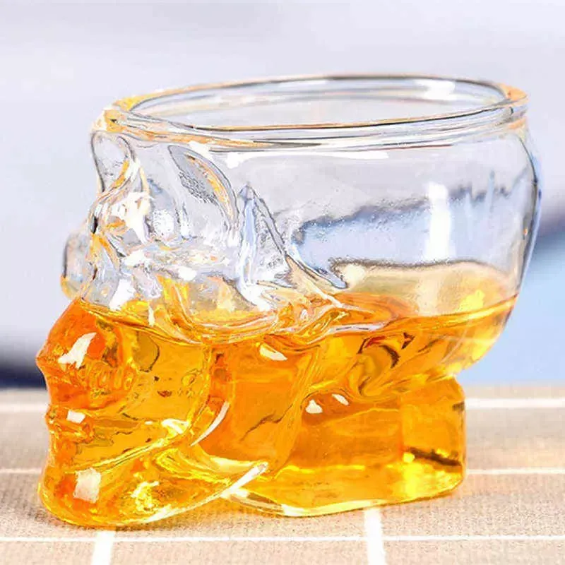 Crystal Water Decanter Liquid Bottle With Wooden Cork Skull Glass For Beer Wine Whiskey Scotch Vodka Bar Tool FY5676