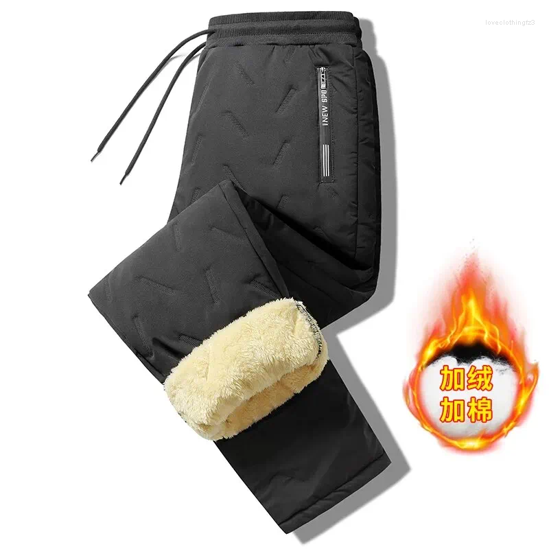 Winter Sweatpants For Men - Fleece Thermal Trousers, Plush Thick Lambswool, Casual & Windproof, Collection, 8828
