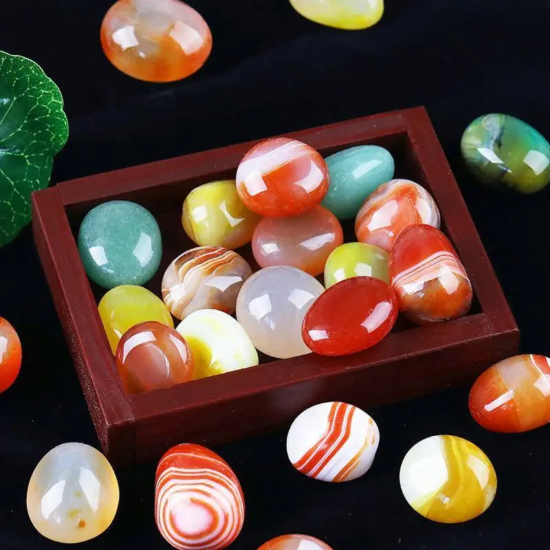 Natural Mixed Agate Stone Tumbled Stones Rainbow Crystal for Church Prayers Succulents Bedding Vase Filler Landscape Home Decor