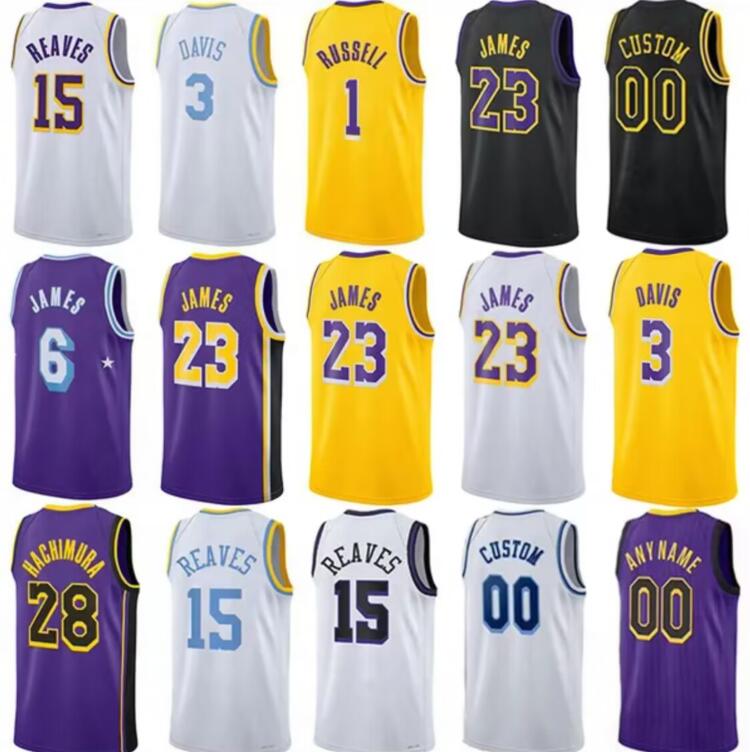 Custom Men 6 James 77 Doncic Basketball Jerseys Anthony 3 Davis Finney-Smith Angelo Russell Austin Malik Beasley Mo Bamba Vanderbilt Lonnie Walker Schroder Edition