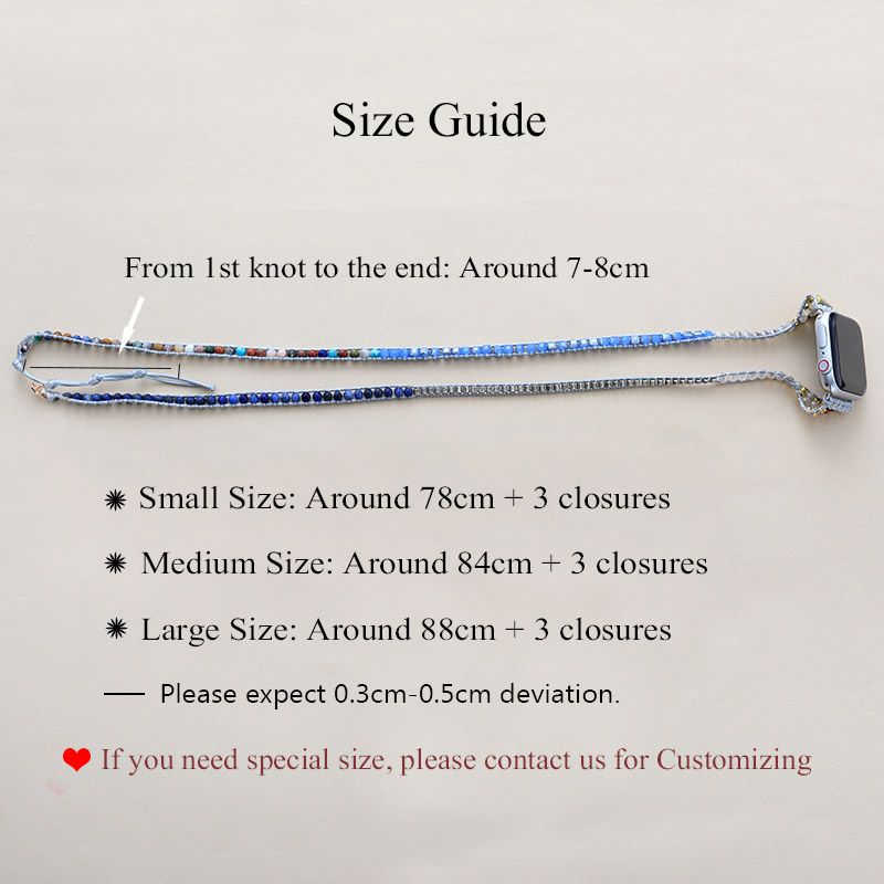 High End Natural Stone Aple Smart Watch Band Beads Boho 5 Wrap Vegan Rope IWatch Strap Wrist Armband Bracelet Dropshipping