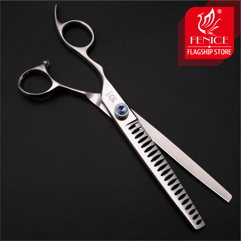 Fenice Professional Left Handle 7/7.5 inch Pet Dog Grooming Chunker Scissors Shark Shears Thinning Rate 75%