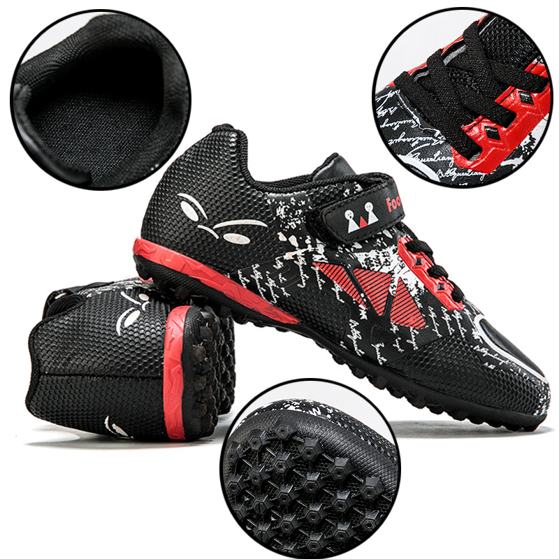 Size 28-39 Children Soccer Shoes Yellow Football Boots Boy Girl Trainers Sneakers Kids Soccer Cleats Training Futsal Sneakers