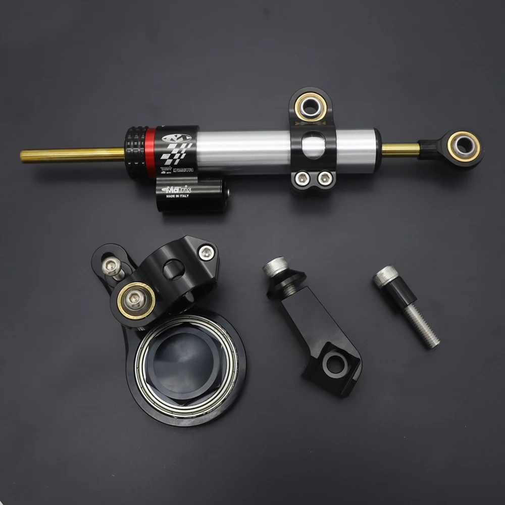 For Kawasaki Ninja ZX6R ZX-6R CNC Steering Damper Stabilizer w/ Bracket Set Saftety Control 2005 2006 Motorbike Part Accessories