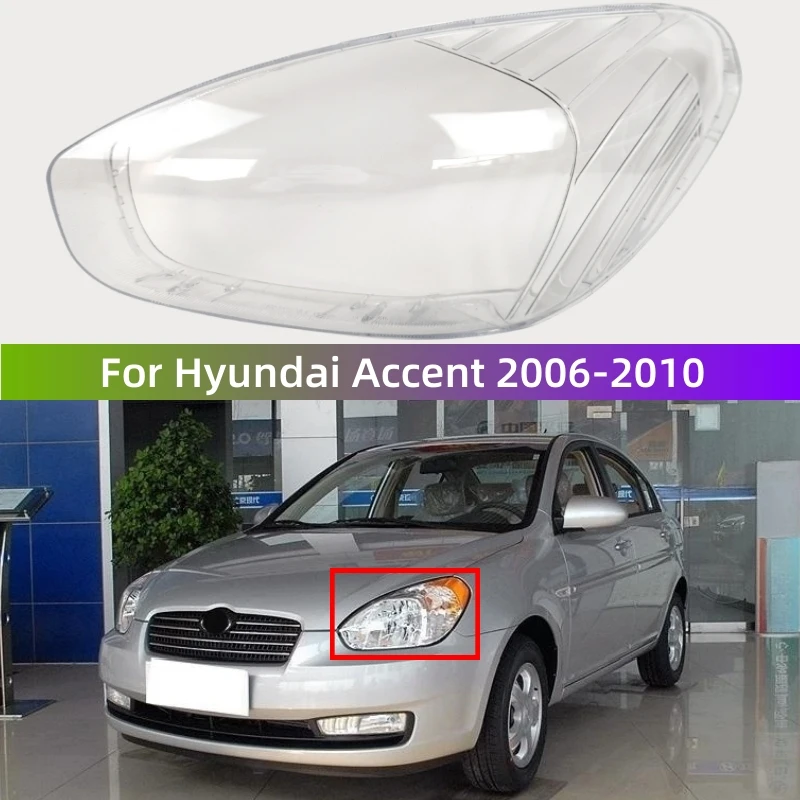 For Hyundai Accent 2006 2007 2008 2009 2010 Accessories The Car Transparent PC Material Headlight Lights Glass Shell