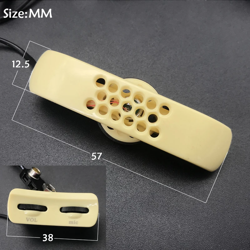 Soundhole Guitar Pickup Sound Hole Adjustable Preamp Equalizer for Acoustic Folk Guitar with Access