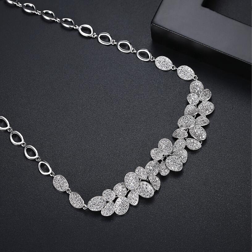 Clavicle Necklace: White Gold Fill wer Pendant with 5A Cubic Zirconia for Women Wedding Gift