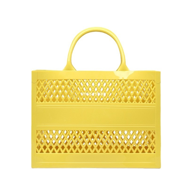 High quality bag for women's fashion Barbie jelly bag beach bag with large capacity storage hollowed out beach bag shopping basket handbag
