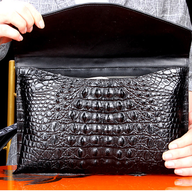 Crocodile Skin Clutch New 2023leather High-End Clutch High-Quality Business Clutch large-Capacity coin purse card pocket bag
