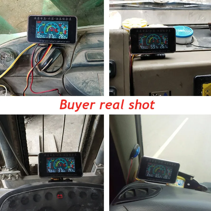 12V/24V 3 IN 1 Car Oil Pressure Gauge volt meter Water Temp Gauge with water Temperature Sensor for Car Truck Russia Warehouse