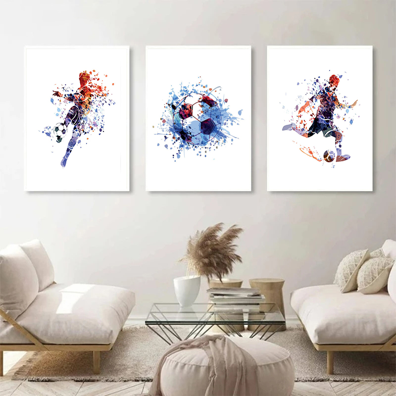 Modern Abstract Football Art Poster Football Star Poster Canvas Printing Painting Living Room Children's Room Home Decoration