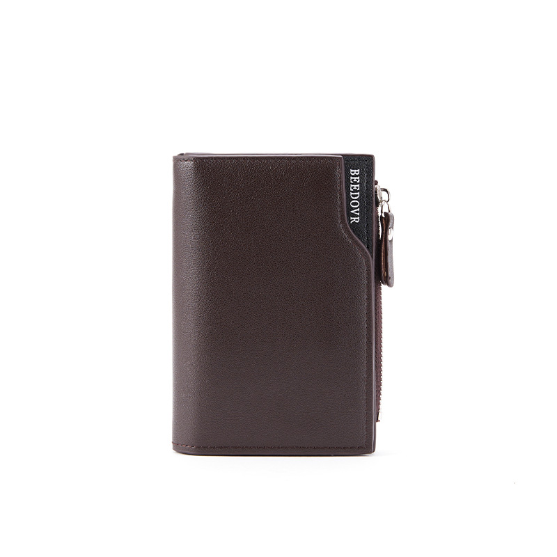 Designer men's high-end and fashionable new short wallet, classic retro multifunctional zipper bag, multiple card slots, ID card bag wholesale ma