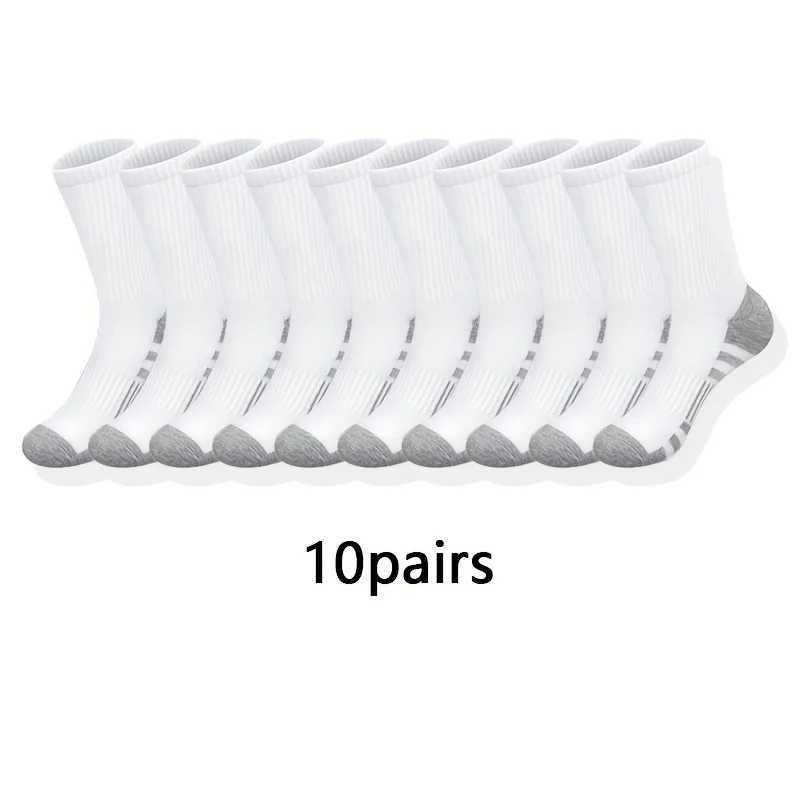 Men's Socks 10/20/30 Paired Mens Classic Crew Socks Unisex Sports Socks Mens Running Basketball Anti slip Socks Outdoor All Year Round Y240528