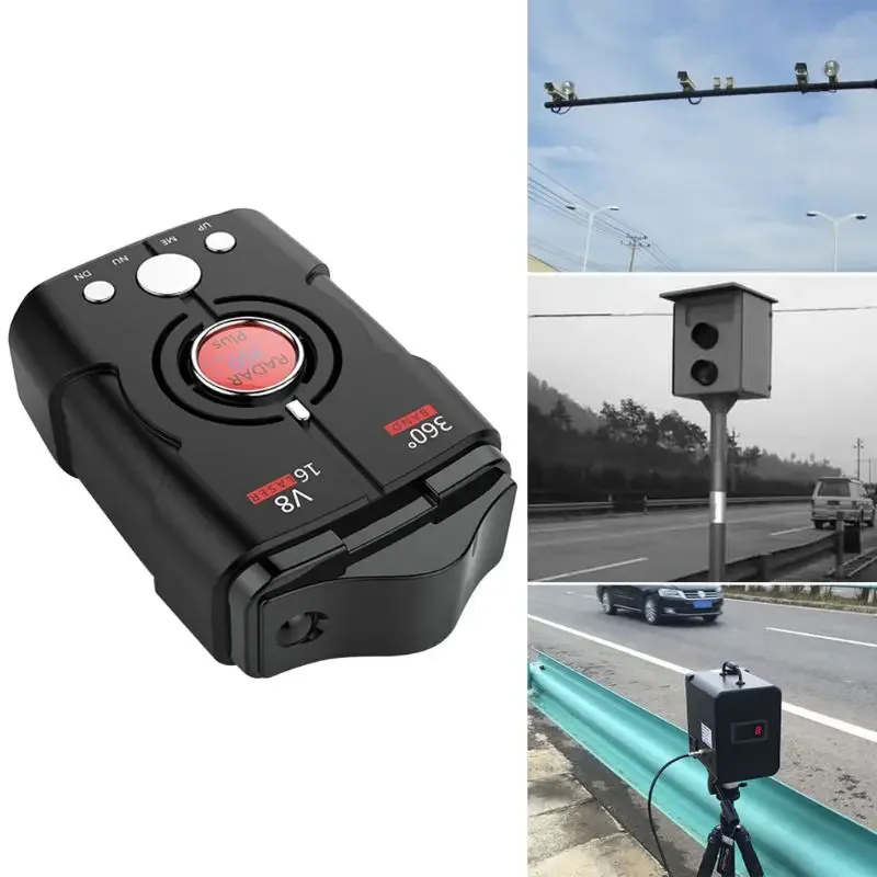 V9 Car Radar Detector English Russian Auto 360 Degree Vehicle V8 Speed Voice Alert Alarm Warning 16 Band LED Display