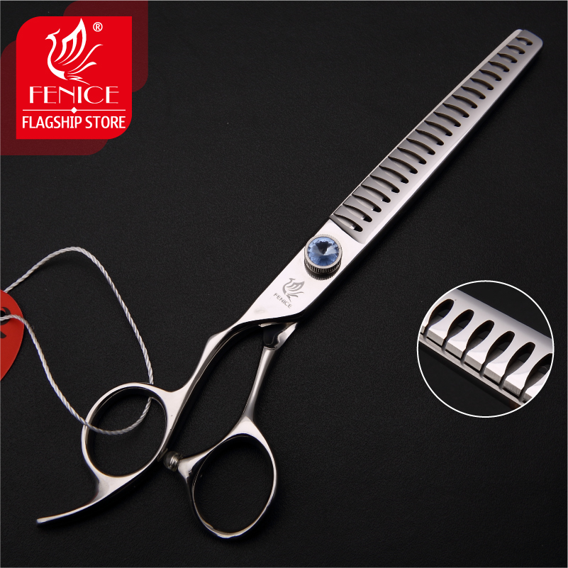 Fenice Professional Left Handle 7/7.5 inch Pet Dog Grooming Chunker Scissors Shark Shears Thinning Rate 75%