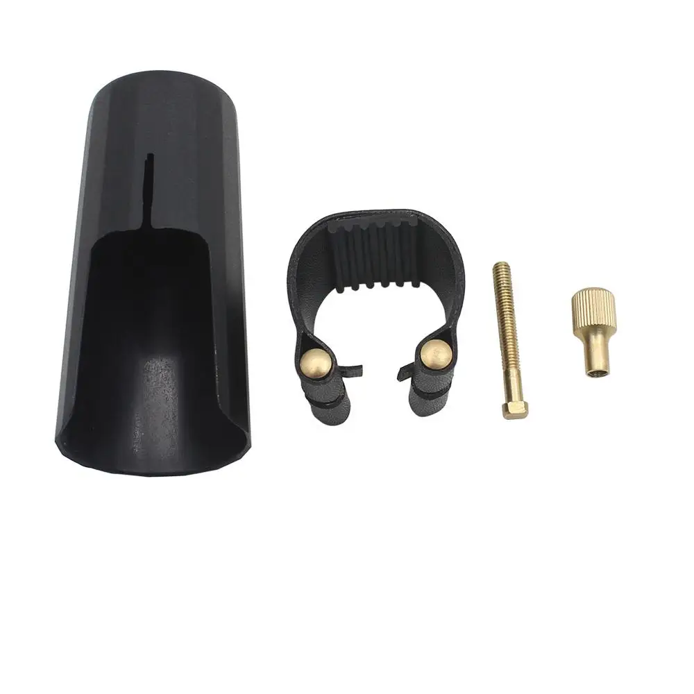 Professional Artificial Leather Sax Saxophone Clarinet Bakelite Mouthpiece Clamp Clip Ligature Plastic Cap Instrument Accessory
