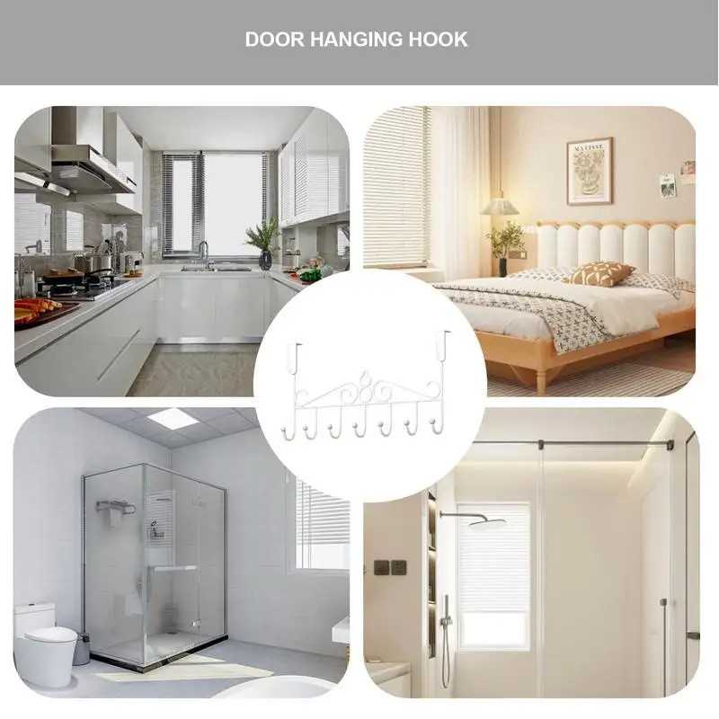 Over The Door Hooks Over Door Hanger Holder Easy Reach 7 Hooks Heavy Duty Over Door Hanger With Extended Arms For Coat Robe