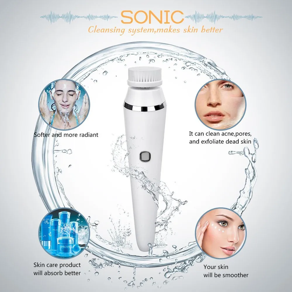 e d Facial cleansing in Brush Set for Skin Cleaning and Exfoliating with Different Cleansing Head Face Washing Product cleansg Sk Cleang