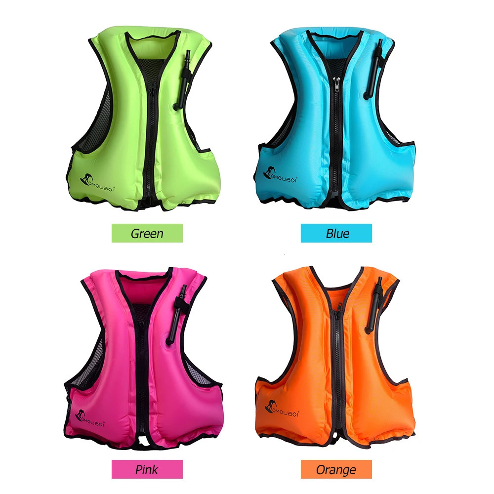 Adult Inflatable Swim Vest Life Jacket for Snorkeling Floating Device Swimming Drifting Surfing Water Sports Life Saving 240528