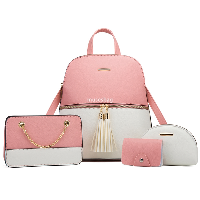 Men's and women's fashionable backpack, PU leather shoulder strap adjustable with zipper mother and child bag, multiple colors large capacit