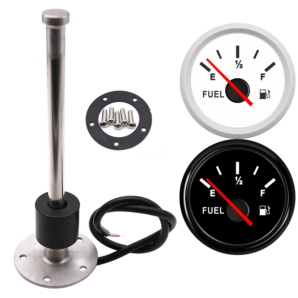 52MM Fuel Level Gauge for Marine Boat Yacht Fuel Level Sensors Water Level Sensors 0-190ohm Oil Liquid Tank Indiator 150MM 200MM