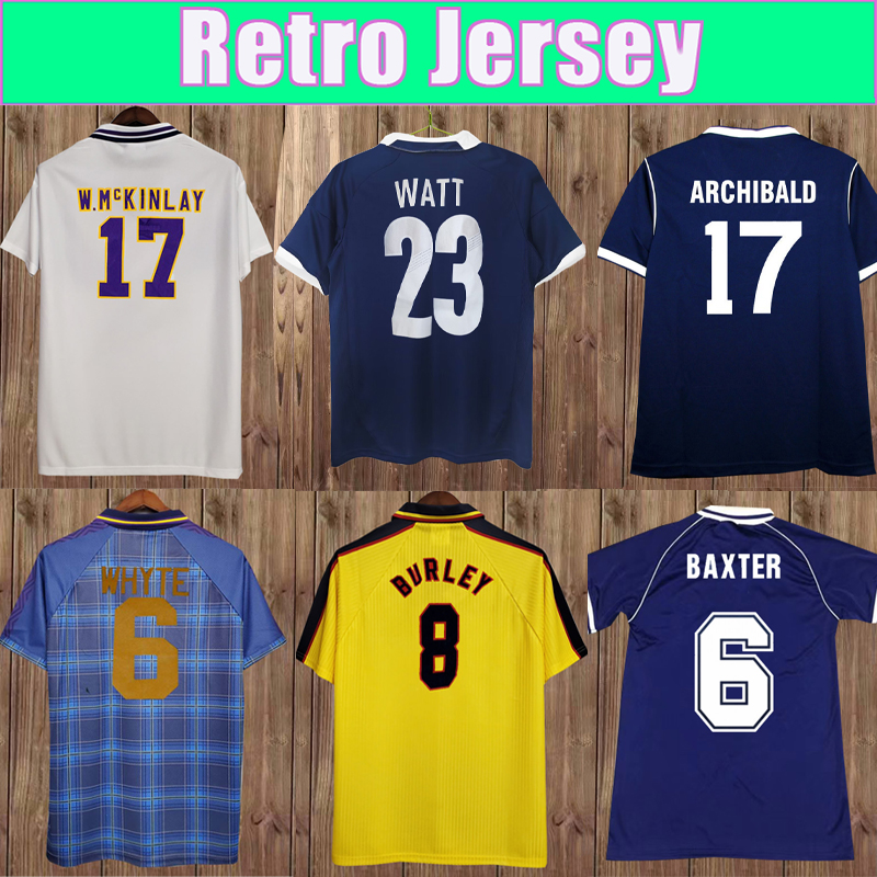 96 98 Scotland Retro Mens Soccer Jerseys National Team BAXTER ARCHIBALD MCCOIST W.MCKINLAY WATTS BURLEY 2002 Home Away Vintage Football Shirts