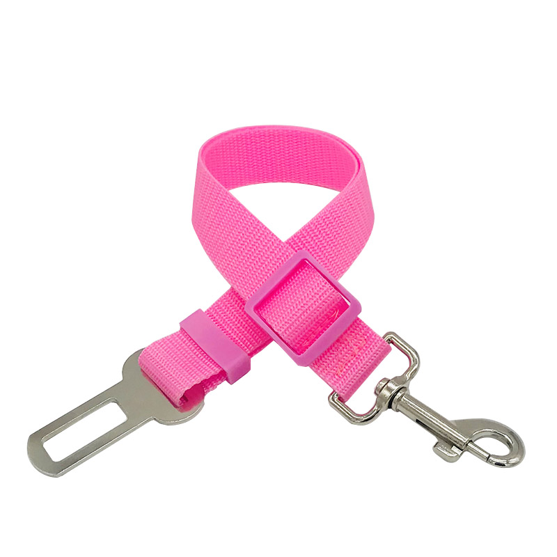 Dog Car Car Seat Belt Safety Protector Pet Accessories Dog Leather Collar Detachable Extendable Traction Rope Shoulder Strap