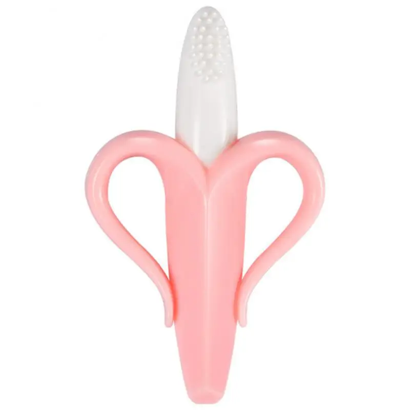 e Training Silicone PCS Toothbrush Baby Banana Shape Safe Toddle Teether Chew Toys Teething Ring Gift Infant Chewing ing