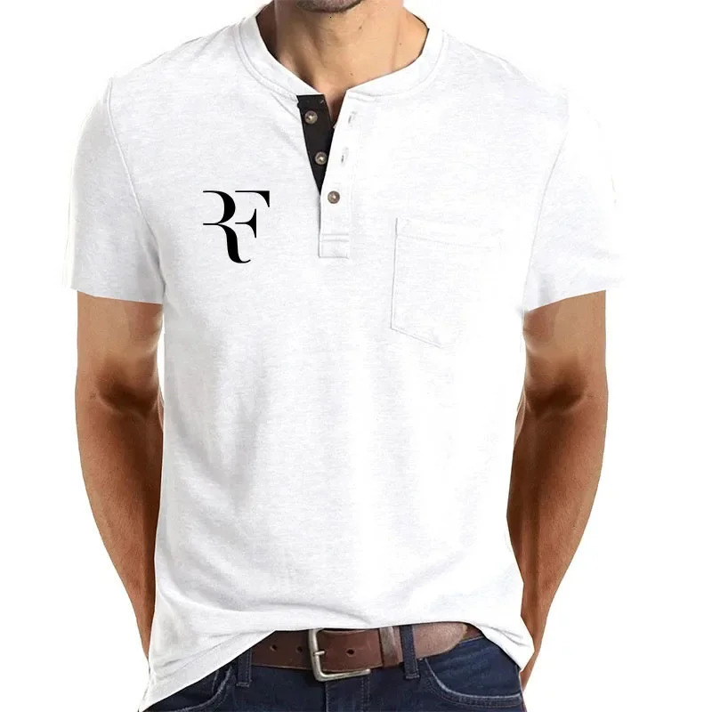 2024 Mens T-shirt Tennis King Roger Federer Short Sleeved T-shirt POLO Business and Leisure Clothing Fan Short Sleeve 240527