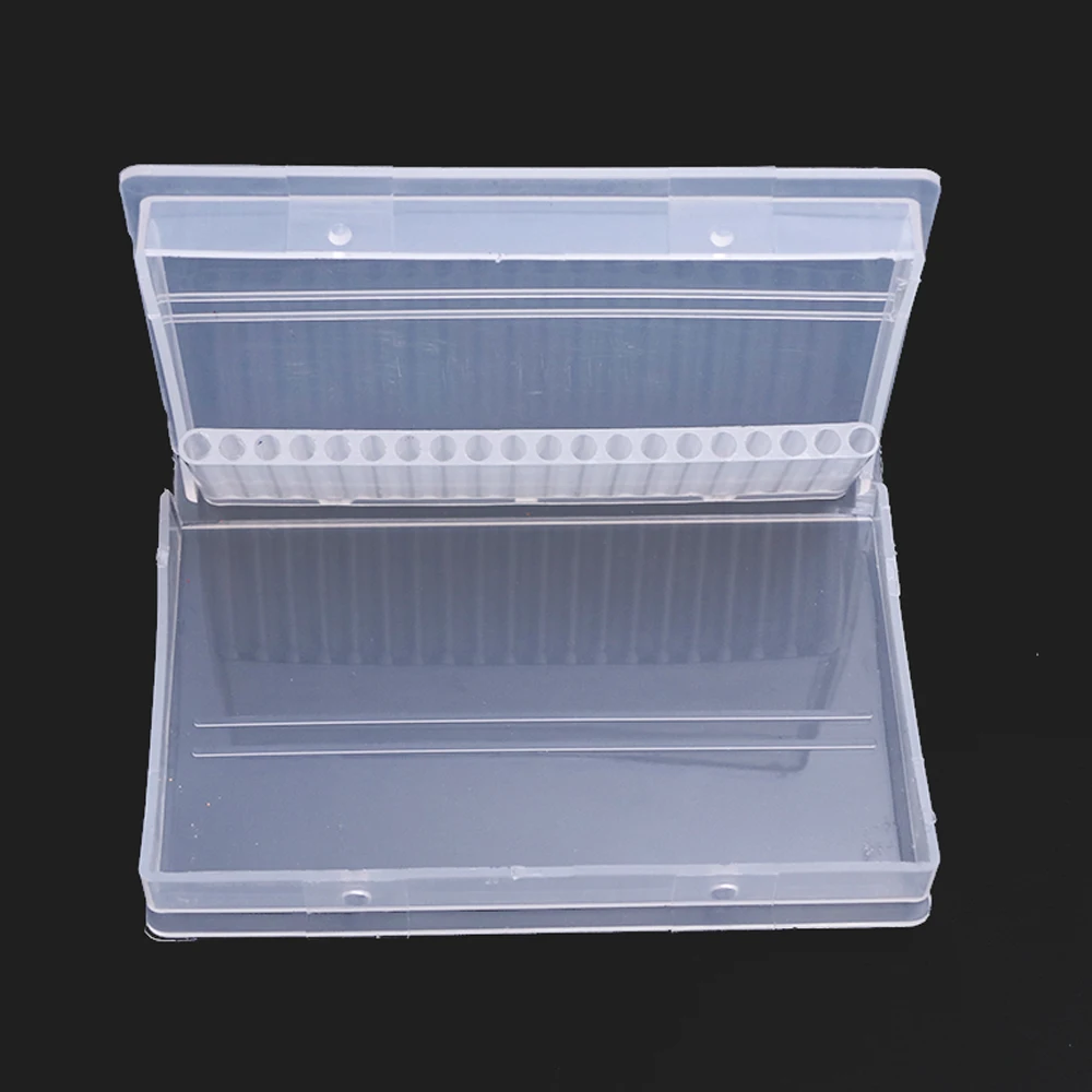 20 Slots Acrylic Storage Box For Nail Drill Bit Milling Cutter Empty Holder Stand Display Container Manicure Accessories LAA35-2