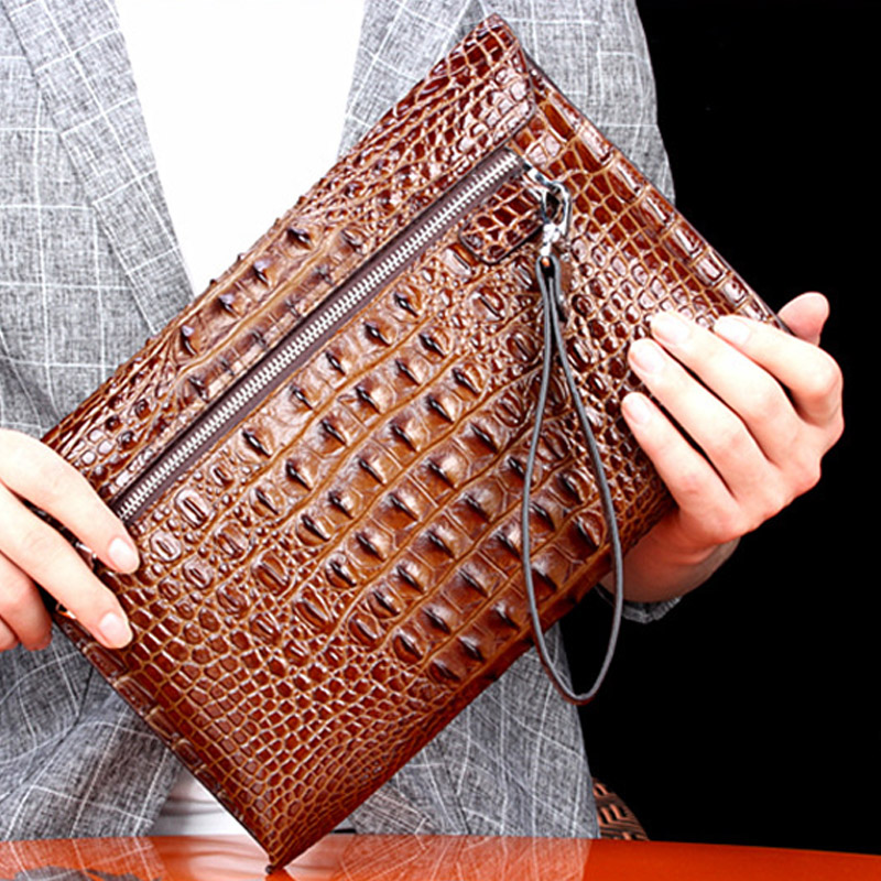 Crocodile Skin Clutch New 2023leather High-End Clutch High-Quality Business Clutch large-Capacity coin purse card pocket bag