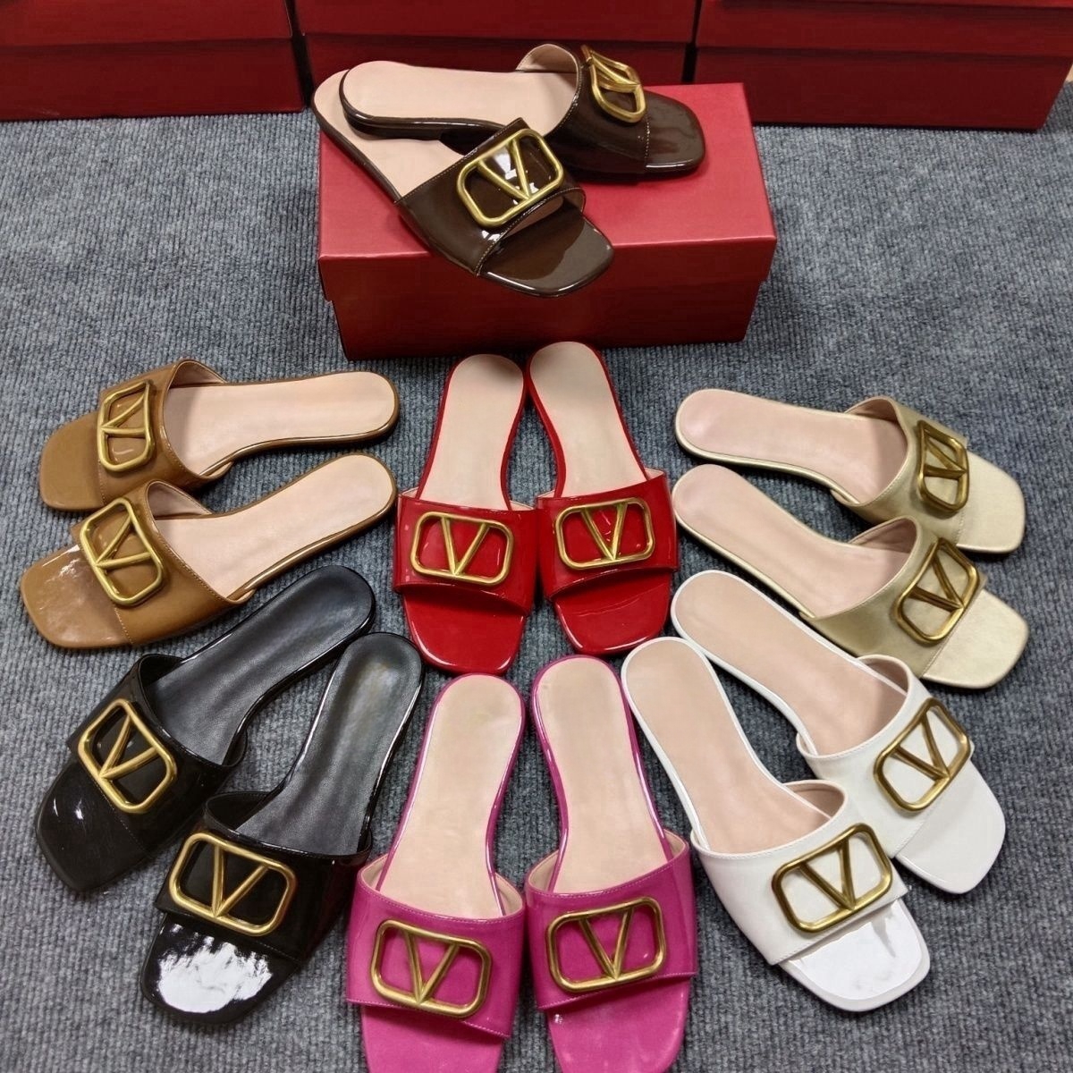 Leather designer tazz Slipper Leather sandale Vlogo pool Mule Slide sexy mans loafer Beach shoe wholesale spring DHgate luxury Shoes summer sandal Sliders outdoors