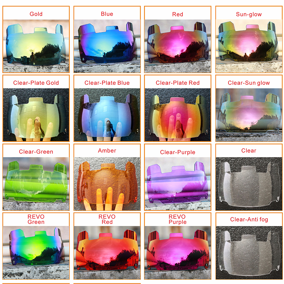 Universal American Football Helmet Visor Rainbow Chrome Eye Shield Visor with Clips