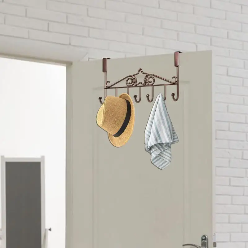 Over The Door Hooks Over Door Hanger Holder Easy Reach 7 Hooks Heavy Duty Over Door Hanger With Extended Arms For Coat Robe