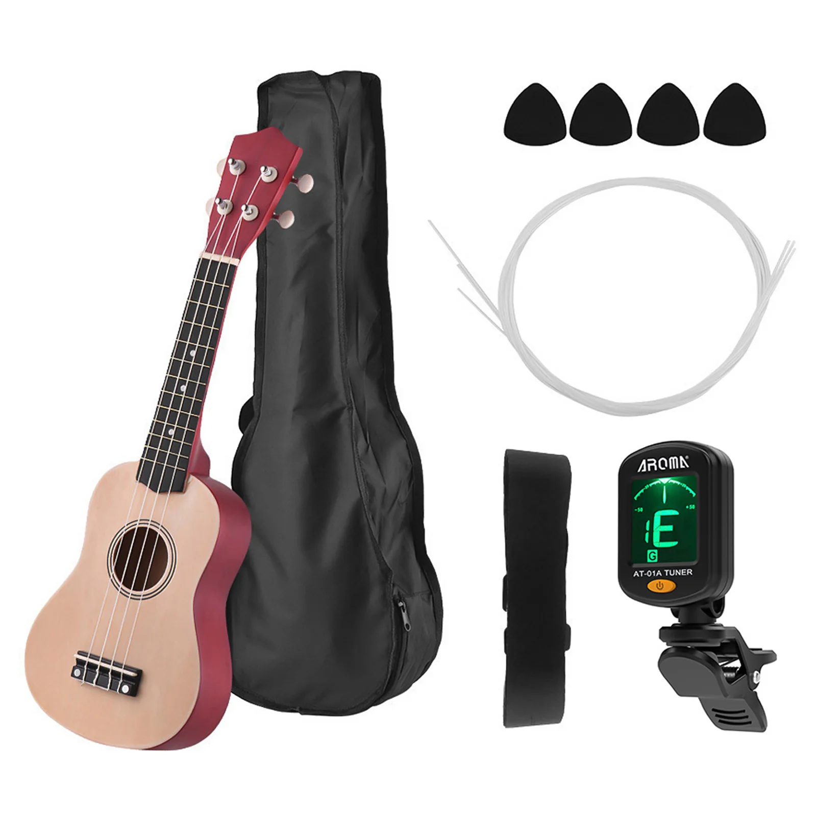 21" Ukulele Set Colored Acoustic Soprano Ukulele Ukelele Kit Basswood Guitar mini guitar accessories Musical Instruments