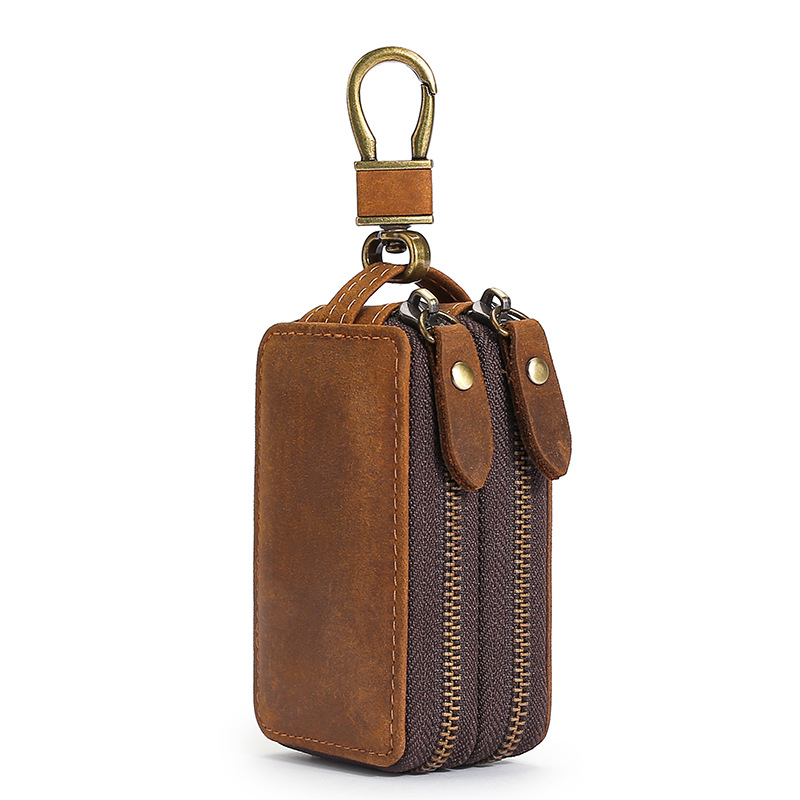 Leather Multi Chain: Car Key Bag With Double Zipper For Motorcycles & General Motors New Free Delivery Designer Bag