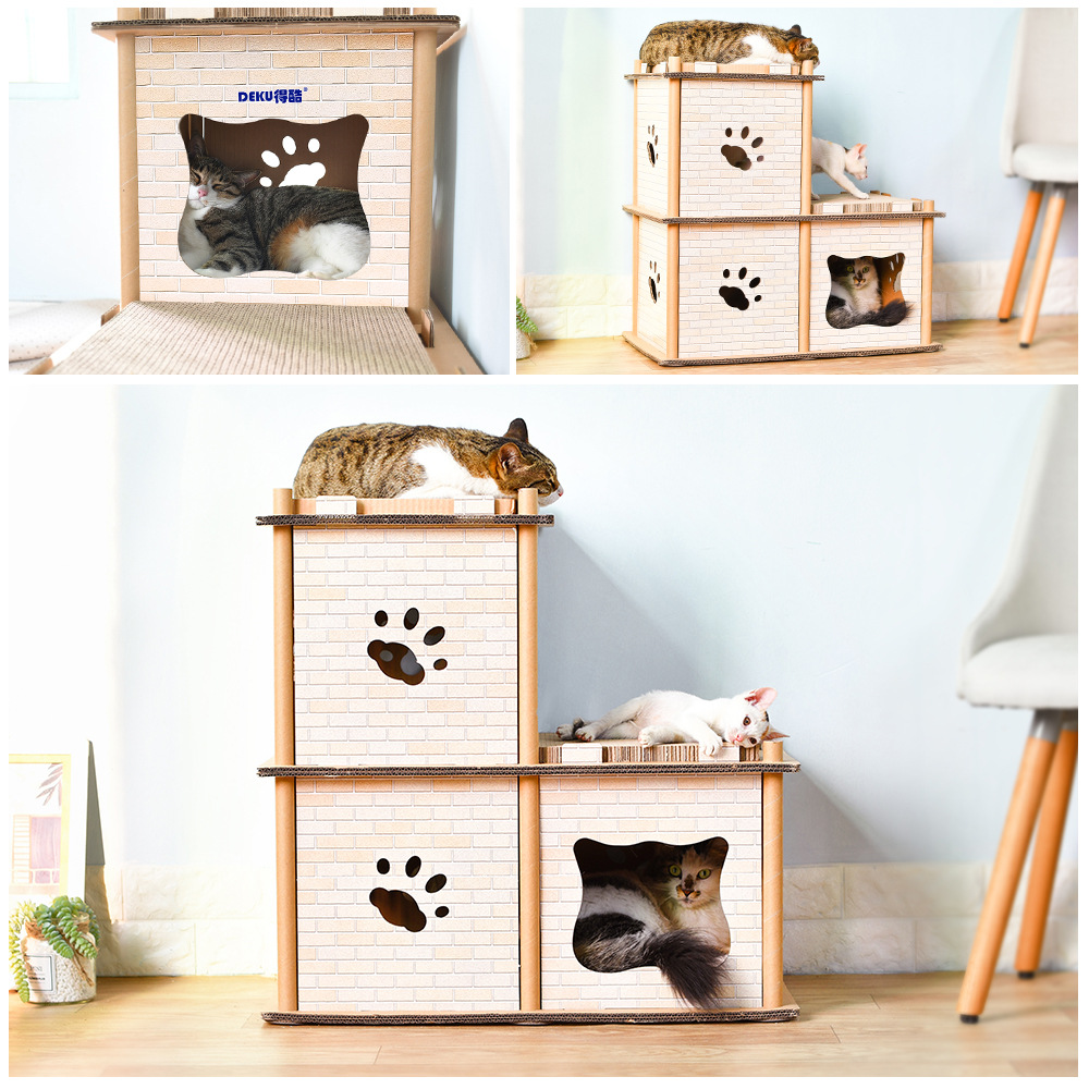 Corrugated Cat House, Creative, Large, Climbing Frame, Scratch Board, Claw Toy, DIY, 2 Layers