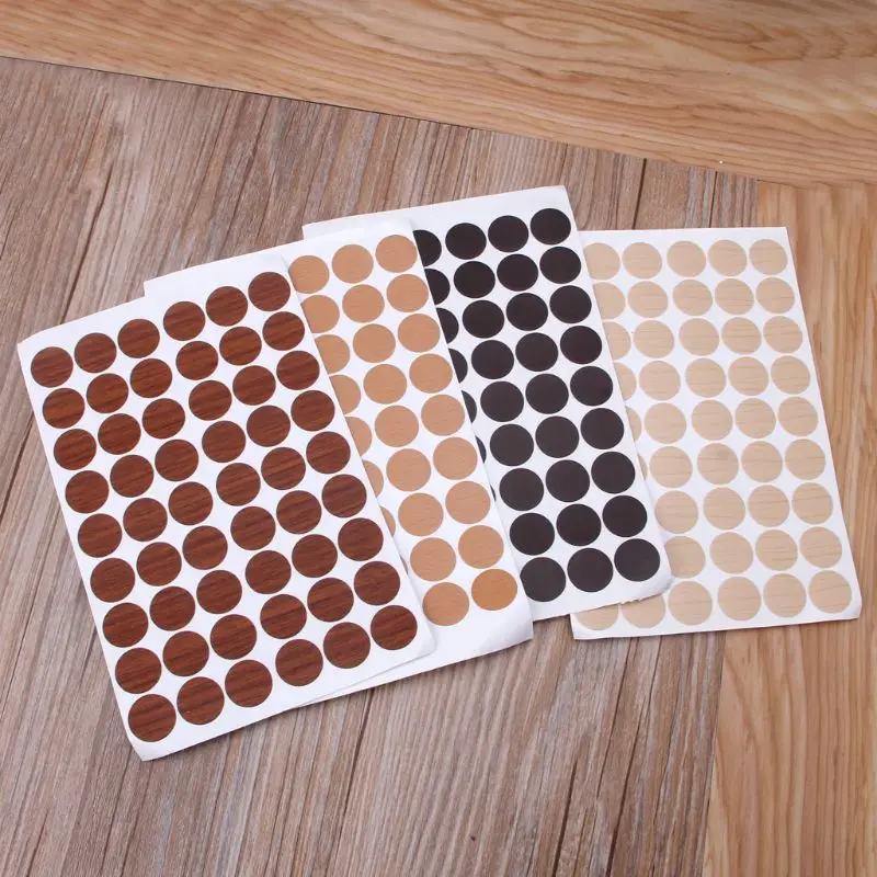 108Pcs 21mm Wooden Furniture Self Adhesive Cabinet Screw Cap Covers Hole Stickers