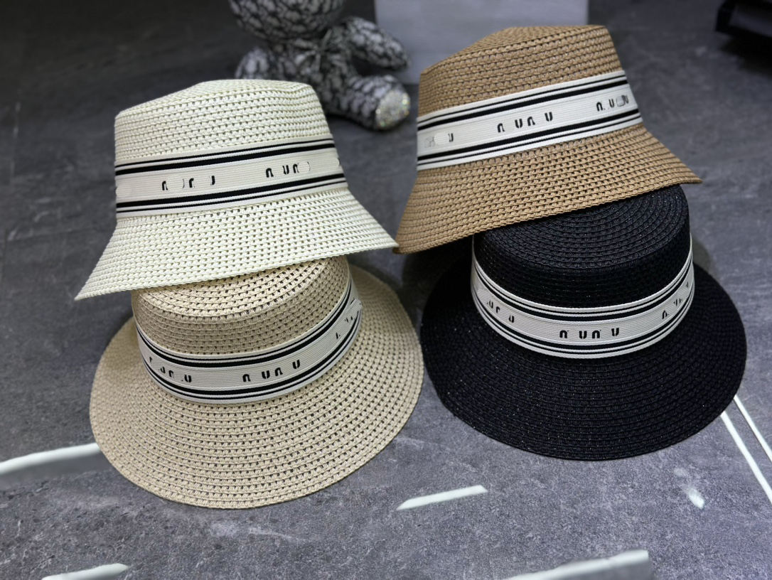 Straw Bucket Hat Casual Designer Summer Women's Cap Outdoor Street Sun Protection Hats